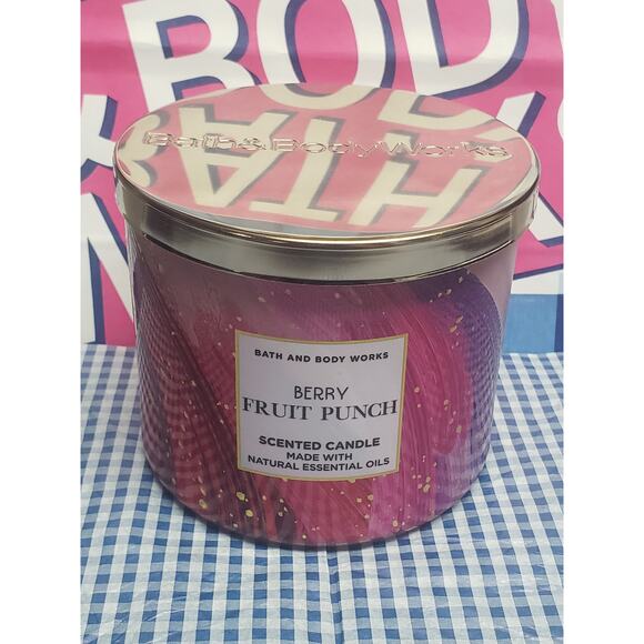 BBW Berry Fruit Punch Large 3 Wick 14.5oz Candle - Picture 1 of 2